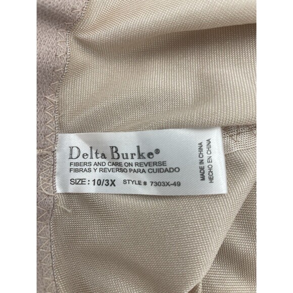 Vtg Delta Burke Panties Sz 10 3X Satin High Cut Panty Silky Second Skin Nude - Picture 7 of 8